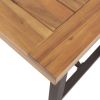 Outdoor Acacia Wood Metal Base Dining Table, Teak