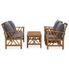 Garden Lounge Set Dark grey, Natural wood Solid acacia wood Medium