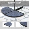 2pc Portable Umbrella Base Weights 61.6lbs Resin Flabelliform Garden Parasol Base Outdoor Patio Umbrella Stand Holder Weights, Bronze