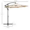 10 ft Offset Umbrella, with Easy Crank and Stable Base for Patio Living Spaces,Tan