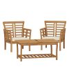 3 Pieces Outdoor  Modern Acacia wood Patio Chair with Table