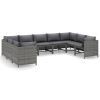 Garden Lounge Set Gray and Charcoal