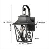 Black Outdoor Wall Lantern 2-Light, Large Outside Modern Wall Sconce Light Fixture, Industrial Porch Light Wall Mount with Glass