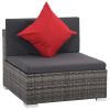 Sofa Set Grey, dark grey, red