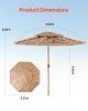 VEVOR Tiki Umbrella, 9 ft Thatched Patio Umbrella with Tilt, 2-Tier Hawaiian Style Beach Parasol with PP Thatch and 8 Metal Ribs