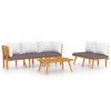 Garden Lounge Set Dark Grey Solid Acacia Wood Modular