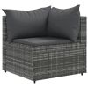 Patio Lounge Set Gray, Anthracite PE rattan, powder-coated steel