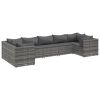 Patio Lounge Set Gray, Anthracite PE rattan, powder-coated steel