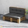 2 Seater Pallet Cushions Outdoor 3.9" Thick Replacement Cushions - Tufted Design for Garden, Patio, Black