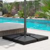 Umbrella Base for Cantilever Umbrella, 4 Pieces, Black, 176 lbs Water/264 lbs Sand Capacity Set