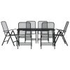 Garden Dining Set Anthracite Metal Standard Foldable