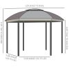 Brown Steel Gazebo Paradise: 12x12 Party Tent with Double Roof, Curtains & Netting