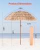 VEVOR Tiki Umbrella, 6.5 ft Thatched Patio Umbrella with Tilt, Hawaiian Style Beach Parasol with Durable PP Thatch and 8 Metal Ribs