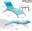 Pool Lounge Chairs Set of 3-Lake Blue (2 Lounge Chairs+1 Table)