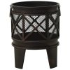 Rustic Fire Pit with Poker Î¦16.5"21.3" Steell