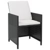 Outdoor Furniture Set Black and Cream White