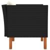 Garden Sofa Black PE rattan Medium Removable Covers