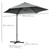 8.5FT Outdoor Cantilever Roma Parasol with 360° Rotation and Cross Base, Offset Patio Umbrella for Garden, Dark Grey