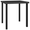 Dining Set Black, Cream Poly rattan, powder-coated steel, glass
