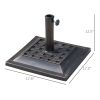 20 lbs Patio Market Umbrella Base Stand Resin Parasol Holder Square with Beautiful Decorative Pattern & Easy Setup, forø1.5",ø1.89" Pole, for Beach