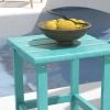 Patio Side Table, 15" Square Outdoor End Table, HDPE Plastic Tea Table for Adirondack Chair, Backyard or Lawn, Green