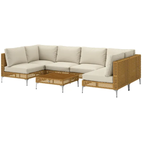 Patio Furniture Set (Color: Beige)