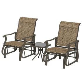 Outdoor Dining Table And Chair (Color: Brown)