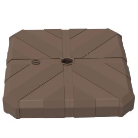 Square Patio Umbrella Base, Cantilever Offset Umbrella Base Heavy Duty Outdoor Umbrella Stand Base (Color: Brown)