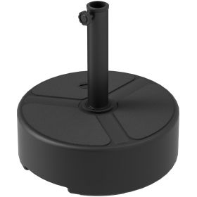 Round Patio Umbrella Base Holder, Heavy Duty Outdoor Umbrella Stand Base, Filled Up to 44lbs with Stand or 40lbs with Water for Garden, Poolside (Color: Black)