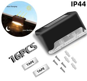 16/32PCS solar outdoor light, spring camping outdoor light, outdoor LED step light, solar charging, suitable for balconies, terraces, stairs, fences (Color: White)