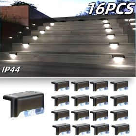 32/16 PCS Solar Deck Lights Outdoor, Solar Step Lights Waterproof Led Solar lights for Outdoor Stairs, Step , Fence, Yard, Patio (Color: White light 16PCS)