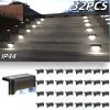 32/16 PCS Solar Deck Lights Outdoor, Solar Step Lights Waterproof Led Solar lights for Outdoor Stairs, Step , Fence, Yard, Patio