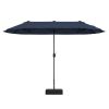13 Feet Double-Sided Patio Twin Table Umbrella with Crank Handle