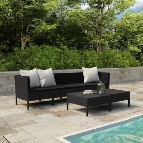 Garden Furniture Set Black (Color: Black)