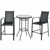 3 Pieces Outdoor Patio Bar Table Stool Set