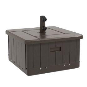 Outsunny 3-in-1 Outdoor Umbrella Base, Coffee End Table, Flower Box Planter with Drain Hole (Color: as Pic)