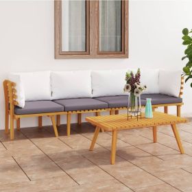 Garden Lounge Set Dark grey, white (Color: Brown)