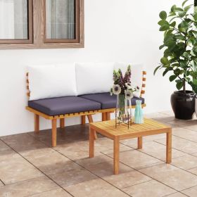 Garden Lounge Set Dark grey, white (Color: Grey)