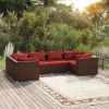 Garden Lounge Set Brown, Cinnamon Red