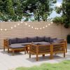 Wooden Lounge Set Dark grey