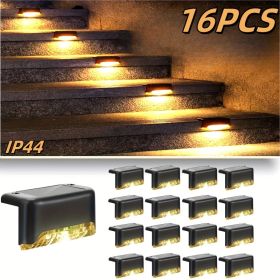 Led Solar Deck Lights 32 Pack Waterproof and Wide Use for Outdoor Stairs Step Fence Railing Yard and Patio Auto On/Off Easy Installation(Warm White) (Quantity: Warm light-16PCS)