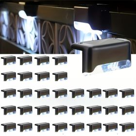 8/16/32 solar outdoor deck lights, garden lights, atmosphere lights, LED walk lights, light source control, suitable for balconies, terraces (Color: 32PCS-baise)