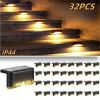 16/32PCS solar outdoor light, spring camping outdoor light, outdoor LED step light, solar charging, suitable for balconies, terraces, stairs, fences