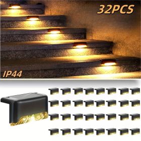 16/32PCS solar outdoor light, spring camping outdoor light, outdoor LED step light, solar charging, suitable for balconies, terraces, stairs, fences (Color: 32PCS-nuanse-1)