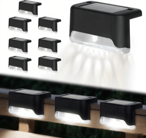 32/16 PCS Decorative Light Solar Energy Waterproof and Dustproof Light Source Sensing Suitable for Shopping Malls Guardrails Decks Stairs Gardens Cour (Color: White light 8PCS)