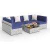 Pamapic Rattan Outdoor Sectional Couch Set (7 Pieces)