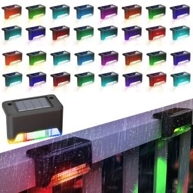 32/16 PCS Decorative Light Solar Energy Waterproof and Dustproof Light Source Sensing Suitable for Shopping Malls Guardrails Decks Stairs Gardens Cour (Color: RGB lights-32PCS)
