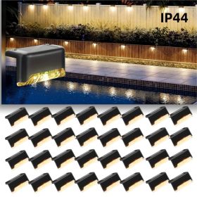 32/16 PCS Decorative Light Solar Energy Waterproof and Dustproof Light Source Sensing Suitable for Shopping Malls Guardrails Decks Stairs Gardens Cour (Color: Warm lights-32PCS)