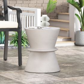 Outdoor LightWeight Concrete Side Table (Color: as Pic)