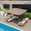 9.5 Feet Square Patio Cantilever Umbrella with 360° Rotation